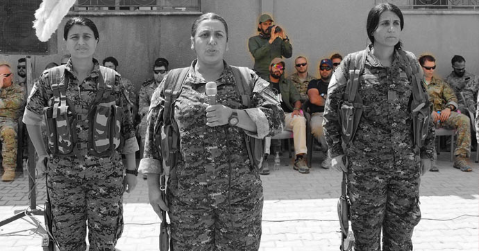 US soldiers attend military ceremony of YPG fighters joining SDF in Syria